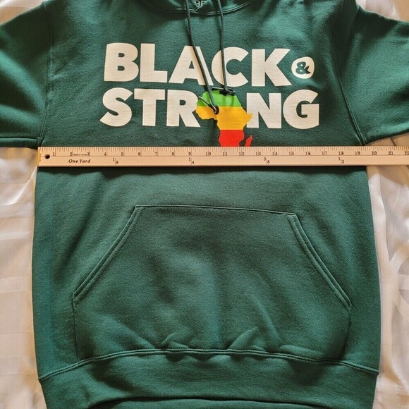 Hybrid Apparel Mens Green Black and Strong Africa Sweatshirt Hoodie Sz XS - Picture 5 of 8